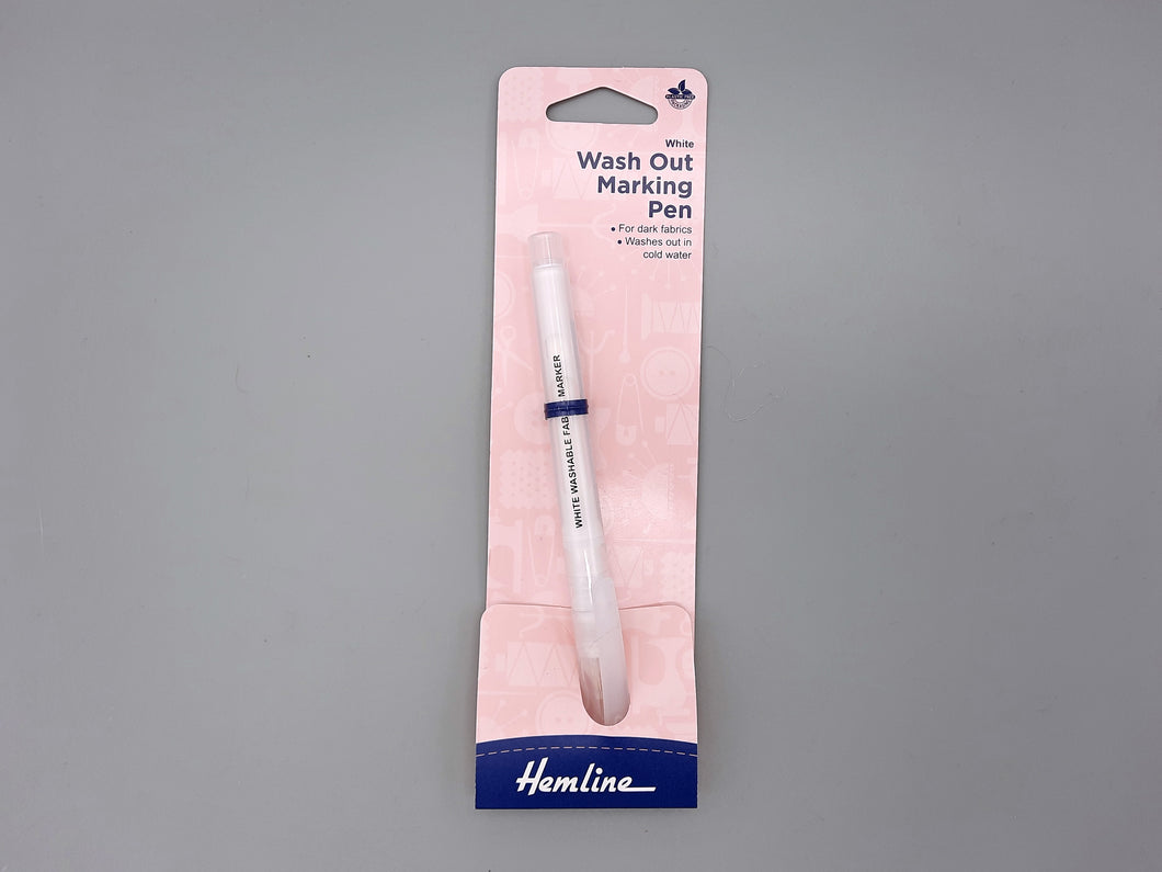 Hemline Washable Fabric Marker WHITE (to mark DARK FABRIC)