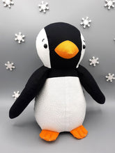 Load image into Gallery viewer, Handmade cotton soft toy softie Benny penguin by Jo Carter.
