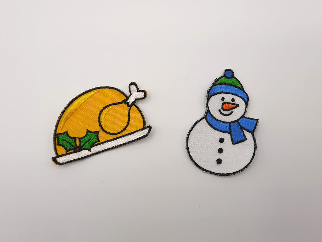 Snowman and Turkey Sew-On Patches