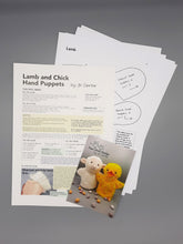 Load image into Gallery viewer, Lamb and Chick Hand Puppet Pattern
