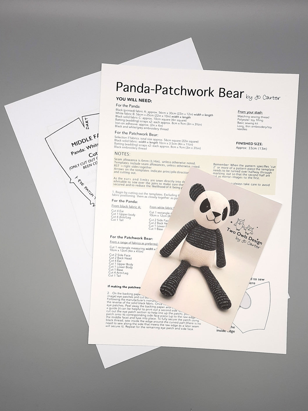 Panda - Patchwork Bear Pattern